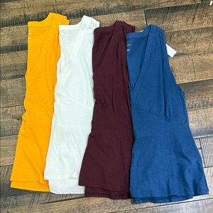 Banana Republic Tank Tops in Yellow, White, Burgundy, and Blue